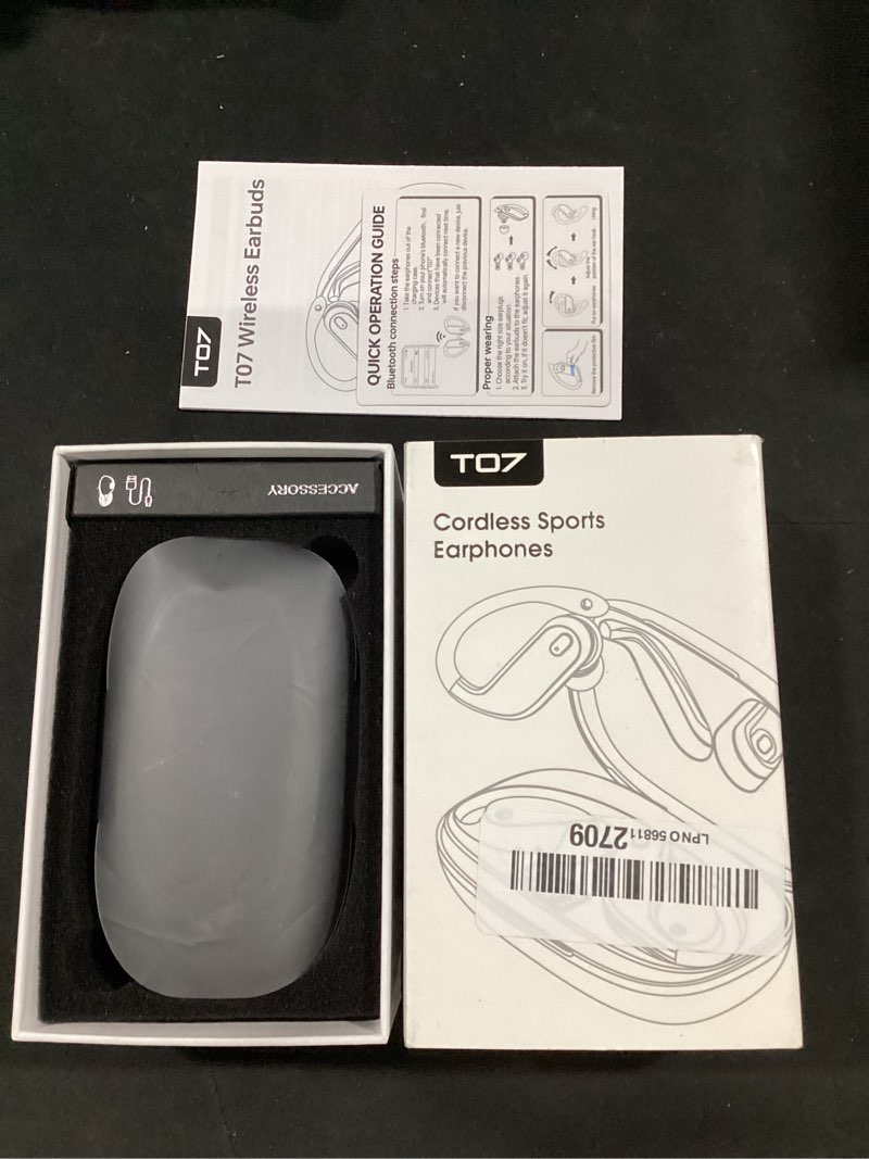 Condition photo showing Good Condition for wireless earbuds,bluetooth 5.4 ear buds,sport headphones with earhooks,ipx7 waterproof bluetooth headphones,80h playtime earbuds,weight 7.8g,noise cancelling mic for earphones running & workout-black