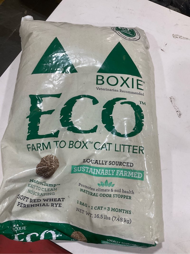 Condition photo showing Good Condition for boxie® eco™ farm to box sustainable 30 day odor control clumping cat litter, 16.5lb boxiecat 99.9% dust free plant-based kitty litter