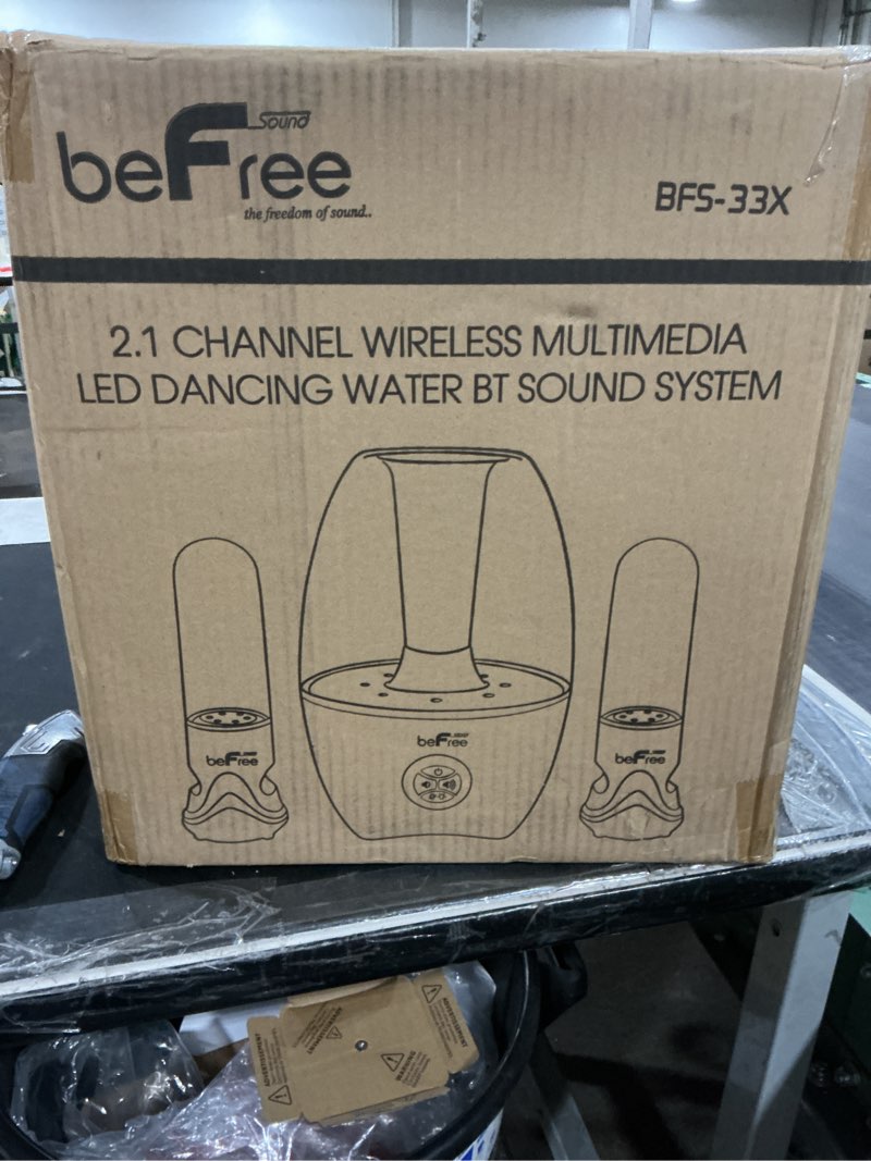 Condition photo showing As Is for beFree Sound 2.1 Channel Bluetooth Multimedia LED Dancing Water Sound System,Black,BFS-Dancing Water