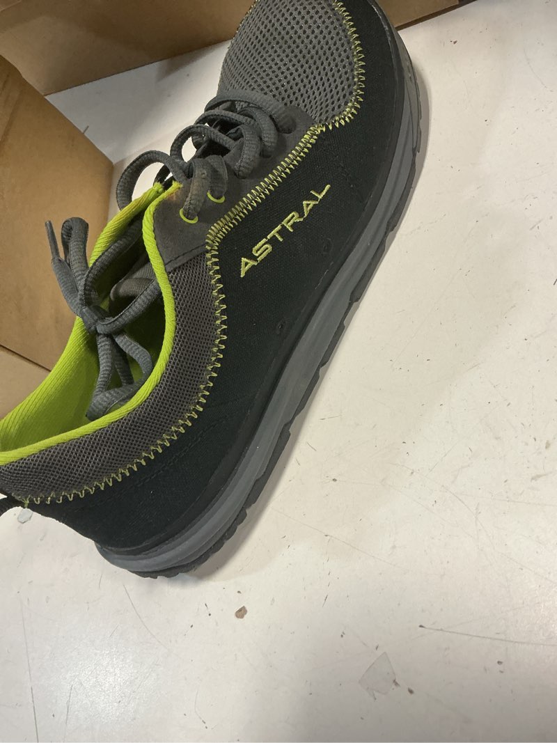 Condition photo showing As Is for (size:10.5m)astral ftrbrm-201: men's brewer 2.0 basalt black water treading sneakers
