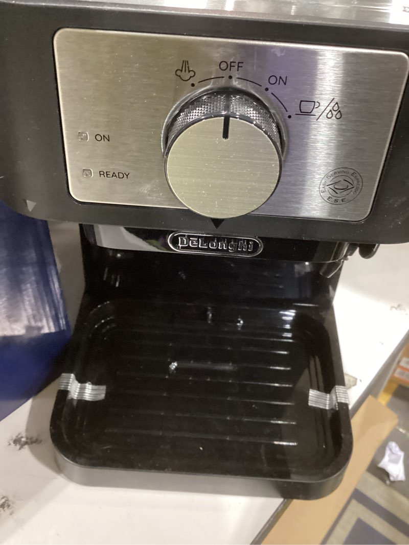 Condition photo showing As Is for De'Longhi Stilosa Manual Espresso Machine, Compact Coffee Maker, 15 Bar Pump Pressure, Manual Milk Frother Steam Wand for Authentic Single & Double Espresso, Lattes & Cappuccinos, Tamper Included Stliosa Espresso Machine