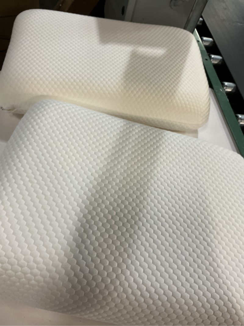 Condition photo showing Good Condition for Cooling Memory Foam Bed Pillow Adaptive Pillows for Neck Pain Relief Medium Firm Pillow for Side Back and Stomach Sleepers Keep Pressure Relief to Deep Sleep Set 2 White-standard(pack of 2)