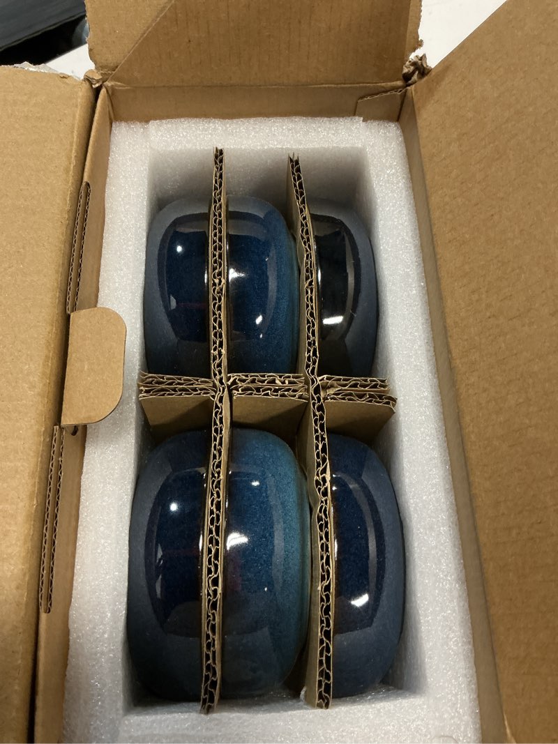 Condition photo showing New/Like New for famiware Nature Ceramic Soy Sauce Dish, Dipping Bowls Set of 6, 3 oz Dipping Sauce Bowls/Dishes/Cups/Plates, Small Serving Bowls for Side Dishes, Condiments, Sushi, Appetizer, Dessert, Midnight Blue Midnight Blue Nature