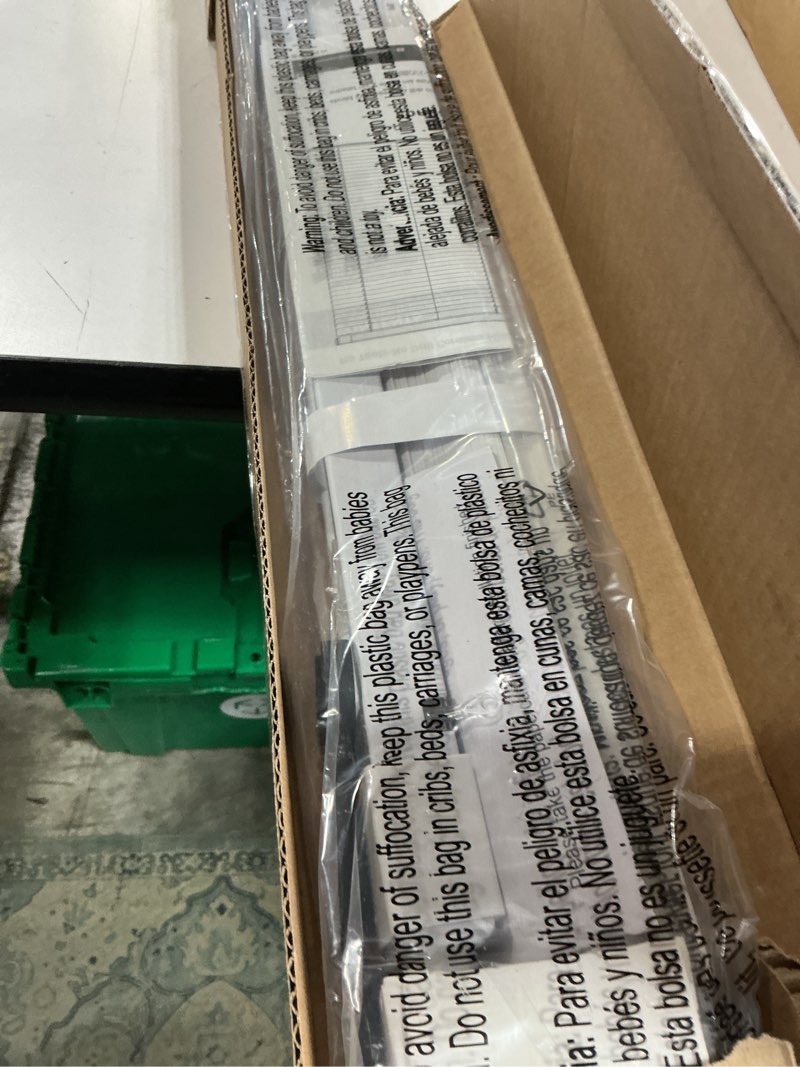 Condition photo showing New/Like New for lazblinds no tools no drill 1" vinyl mini blinds, cordless blinds for windows, light filtering horizontal window blinds & shades, 45" w x 48" h, white cordless-white 45" w x 48" h