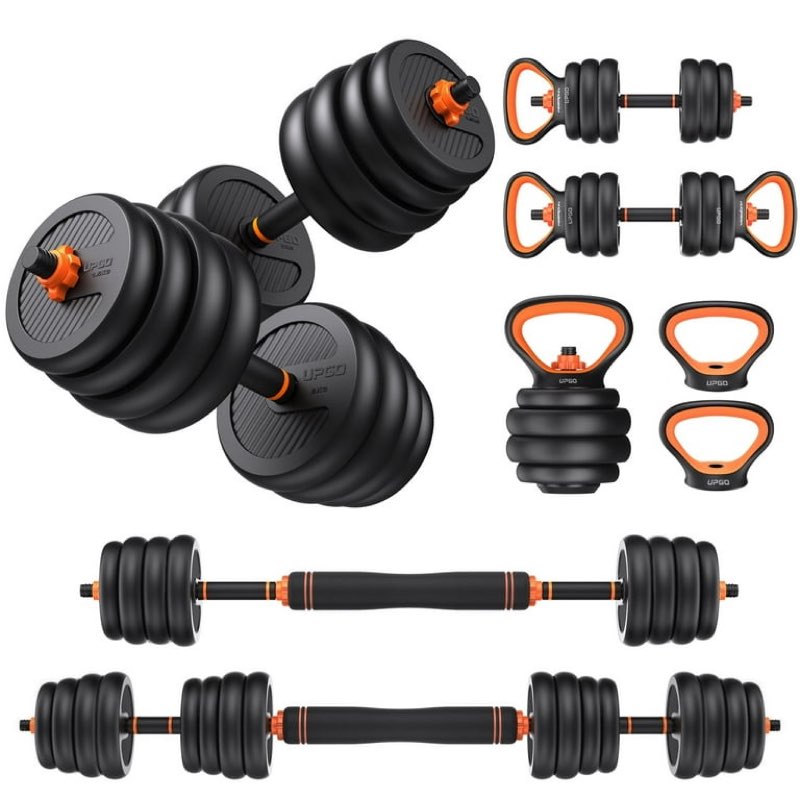 Similar store incomplete )) (4.1) | 1,404 UPGO Adjustable Dumbbells,70lbs Free Weight Set with Connector,5 in1 Dumbbells Set as Barbell,Kettlebell,Push up Stand,Weight Plate,Fitness Exercises for Home Gym Suit