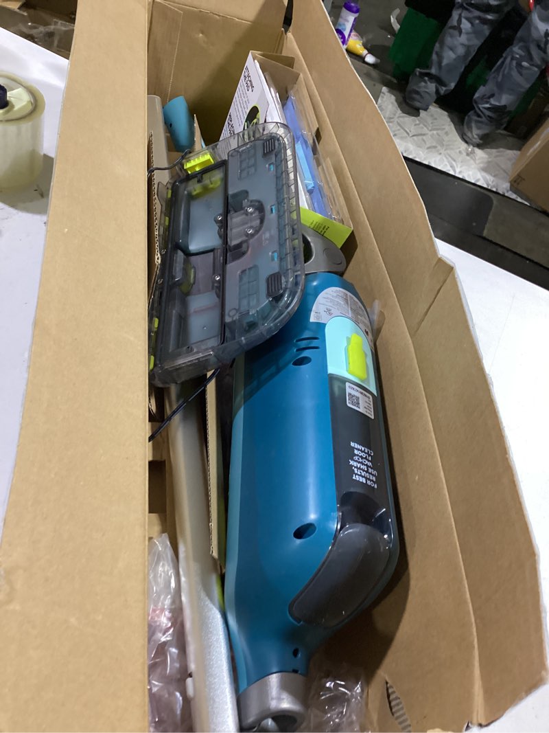 Condition photo showing As Is for Shark VACMOP Reveal New Cordless Hard Floor Cleaner, Vacuum & Spray Mop, Powerful Suction, Lightweight, Illumination Light, Includes 4 Disposable Pads, 12oz Pet Multi-Surface Cleaning Solution, VM401