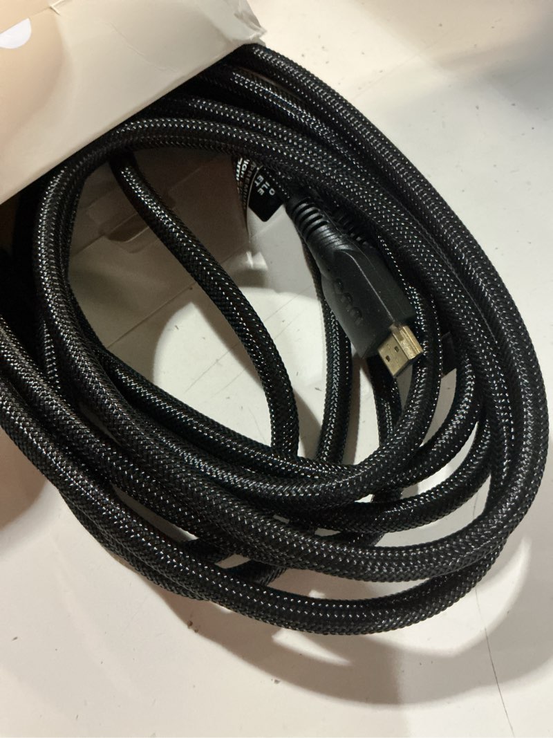 Condition photo showing Good Condition for onn. 12 feet high-speed hdmi cable, nylon-braided for television, black