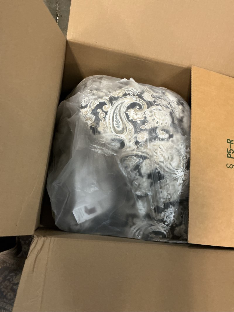 Condition photo showing Good Condition for lvtxiii 2 pack outdoor high back cushions, 22" w x 20" d tufted seat and back chair cushion with ties, fluffy patio replacement rocking chair cushion for outdoor furniture use, paisley black 44"x22"x4" paisley black