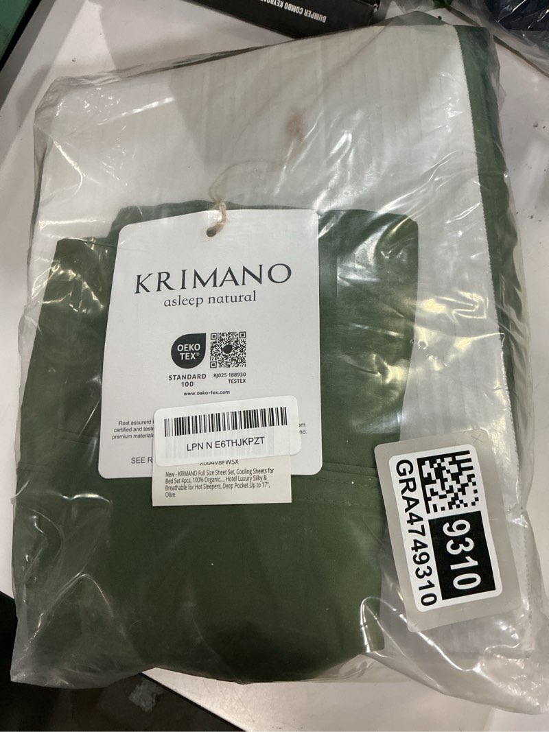 Condition photo showing New/Like New for krimano full size sheet set, viscose bamboo sheets for bed set 4pcs, 100% viscose derived from bambo