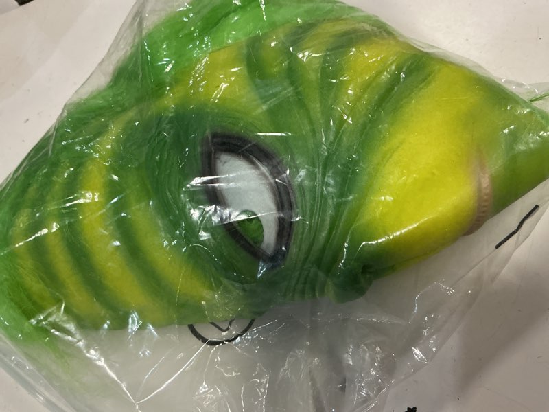 Condition photo showing New/Like New for the christmas cosplay mask, christmas costume latex mask adult,green cosplay costume mask mask-a
