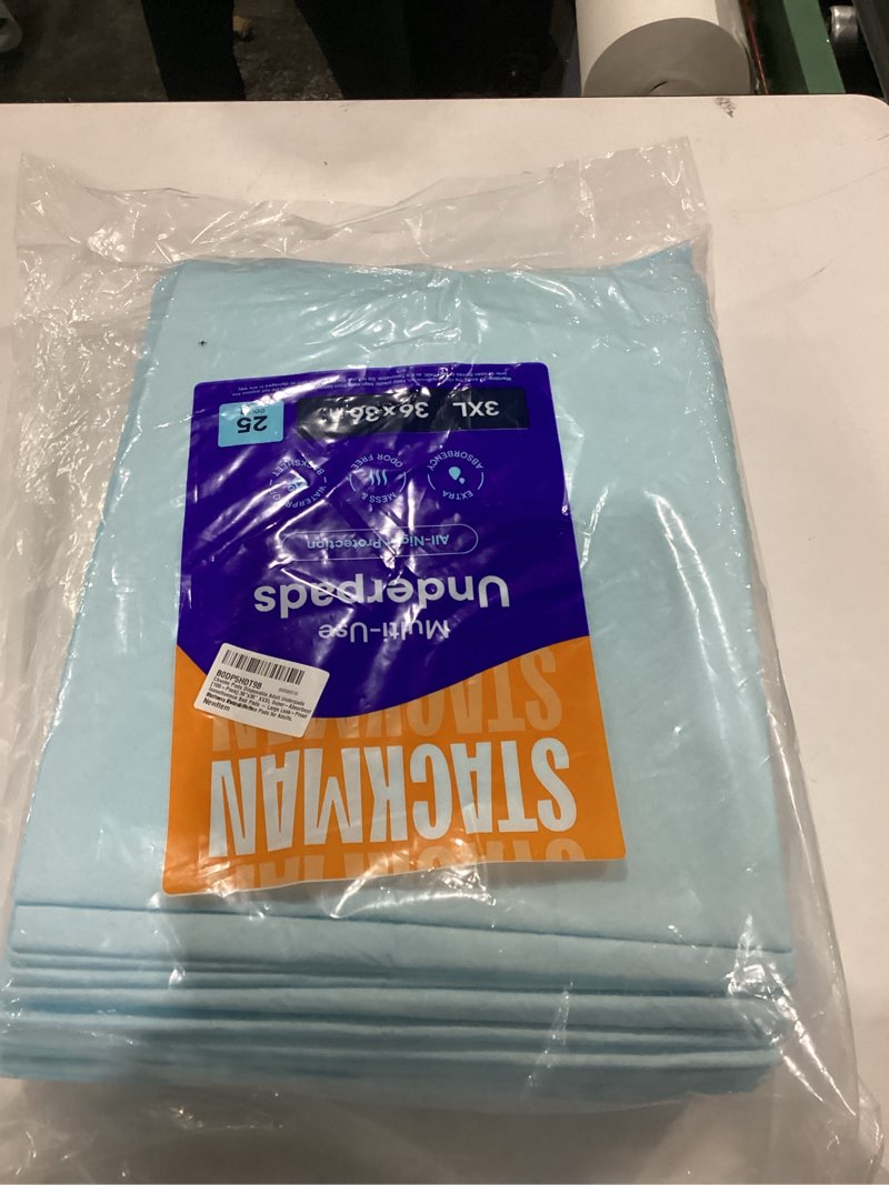 Condition photo showing As Is for chucks pads disposable adult underpads [25;pack***36\"x36\" xxxl super-absorbent incontinence bed pads – large leak-proof mattress protector pee pads for adults, seniors, kids & pets