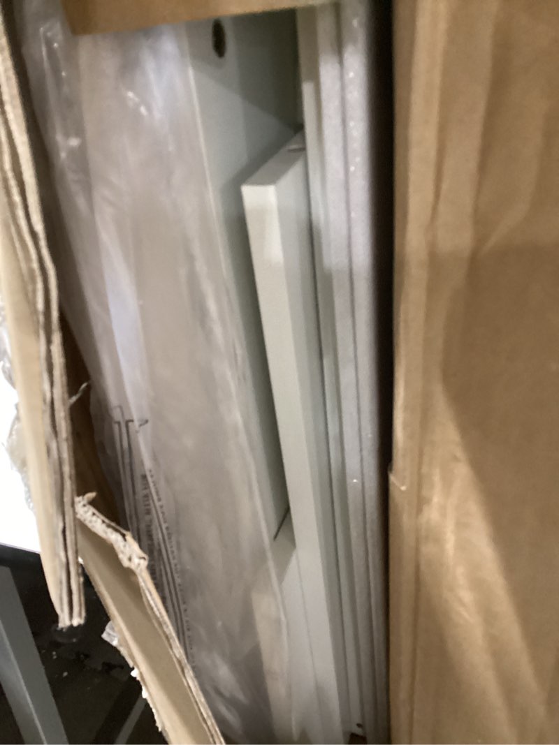 Condition photo showing New/Like New for MUTUN 53" Computer Desk with 4 Drawers & Power Outlets, Reversible Home Office Desk with Monitor Stand & Printer Stand, Gaming Desk with Led Lights, Study Writing Work Desk Table for Bedroom (White) 53 Inch White