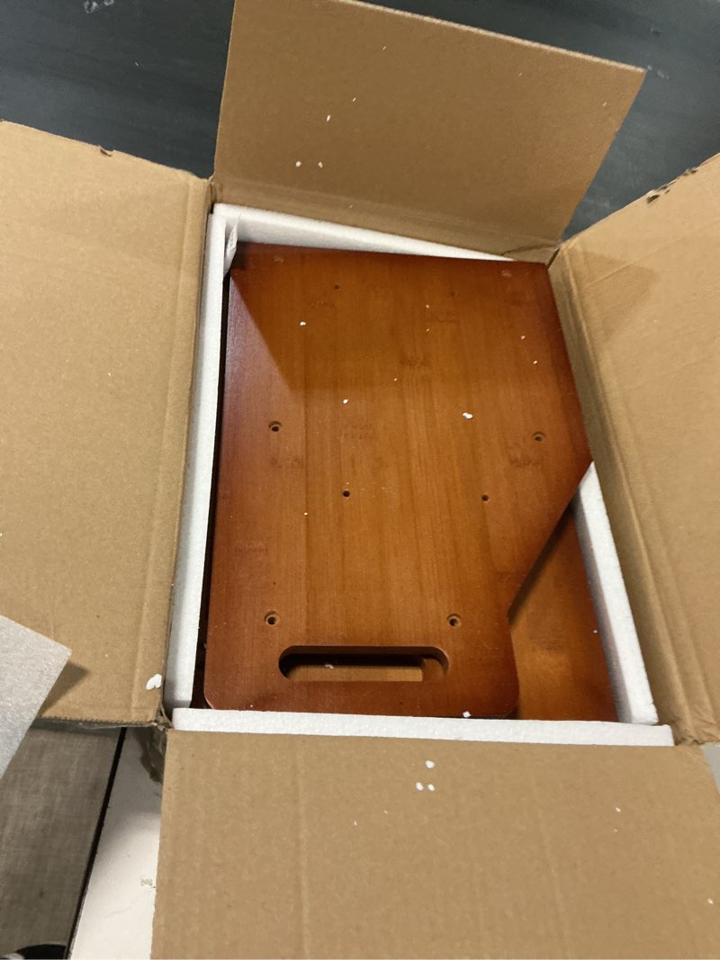 Condition photo showing Good Condition for bambang extra large bread box, double layer bread box for homemade bread, bamboo wooden bread storage container with tool holder & handles & window, assembly required(14.9" x 11" x 15.3") brown l-brown