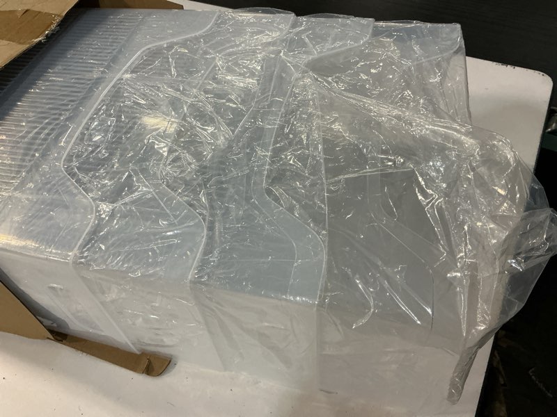 Condition photo showing Good Condition for 4 pcs plastic freezer organizer bins with wheel tall narrow kitchen pantry organizer snack storage containers for office refrigerator(10 x 12.5 x 6.7 inch)