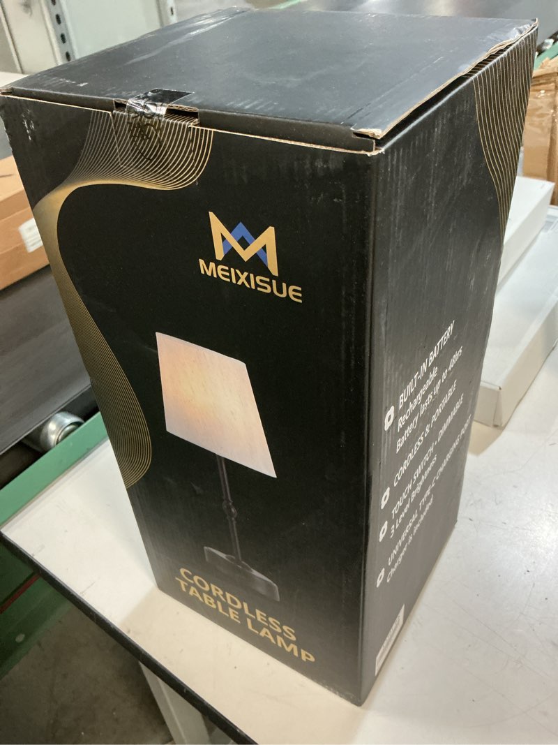Condition photo showing New/Like New for meixisue cordless rechargeable led table lamp with dimmer,black portables desk lamp,small bedside lamp,battery operated lamp for patio balcony corner camping bar rv