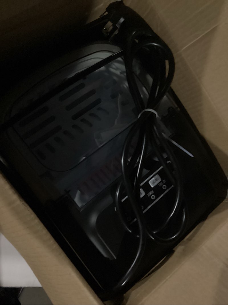 Condition photo showing As Is for Countertop Ice Maker Machine, 8 Ice Cubes in 6 mins, 26lb/Day Ice with 2 Sizes- Portable Mini, Energy Saving & Basket/Scoop for Home/Party/Travel/Camping/Bar,Black Dark Black 26Lbs/24H