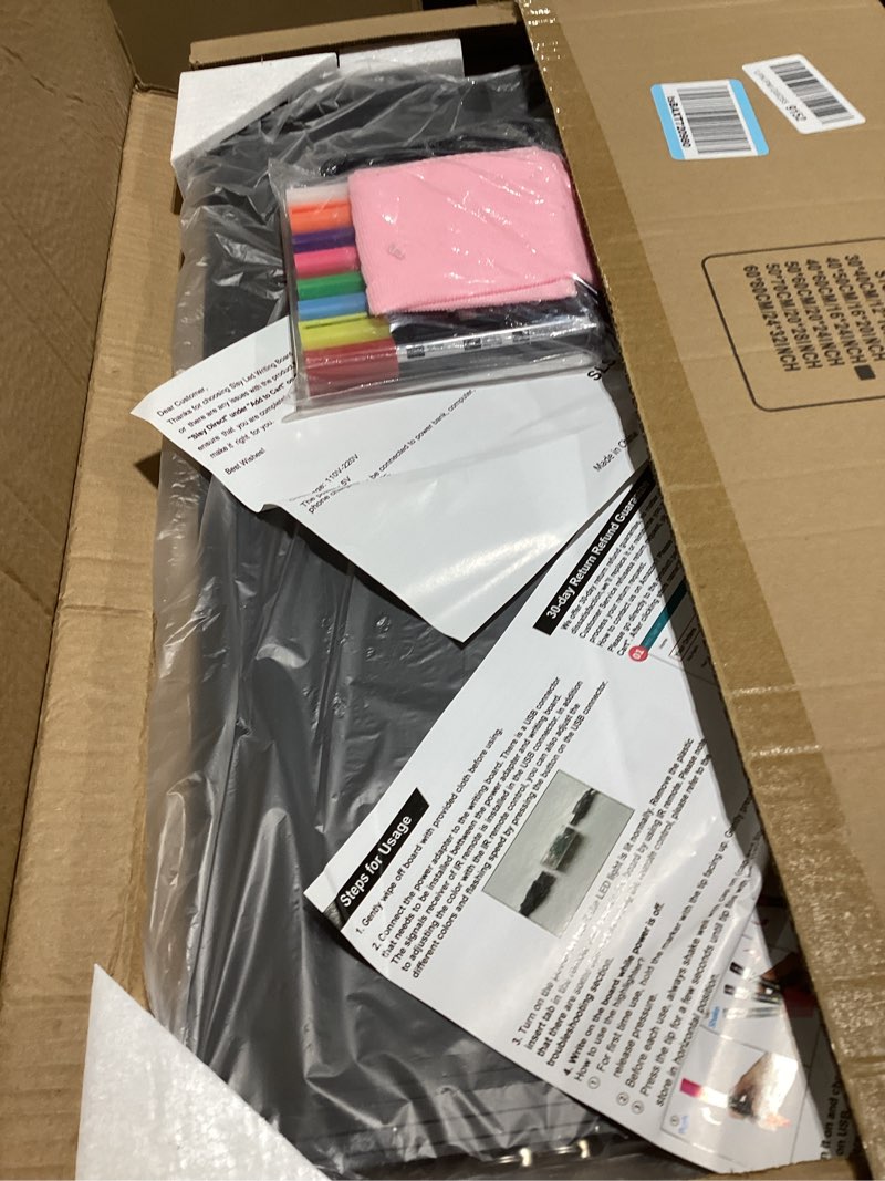 Condition photo showing Good Condition for slsy led writing board 24"x16", light up message board illuminated neon sign with 12 led colors, 26 flashing modes, 8 fluorescent markers, erasable sign for restaurants bars cafes weddings classrooms 24"w x 16"h