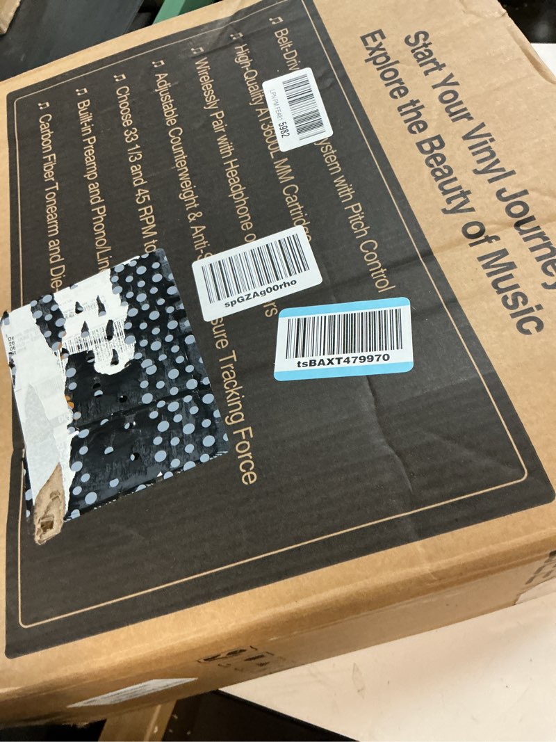 Condition photo showing Good Condition for seeying turntable vinyl record player support bluetooth output phono/line switch pitch control with pre-installed counterweight & magnetic cartridge, belt drive 2 speed brown