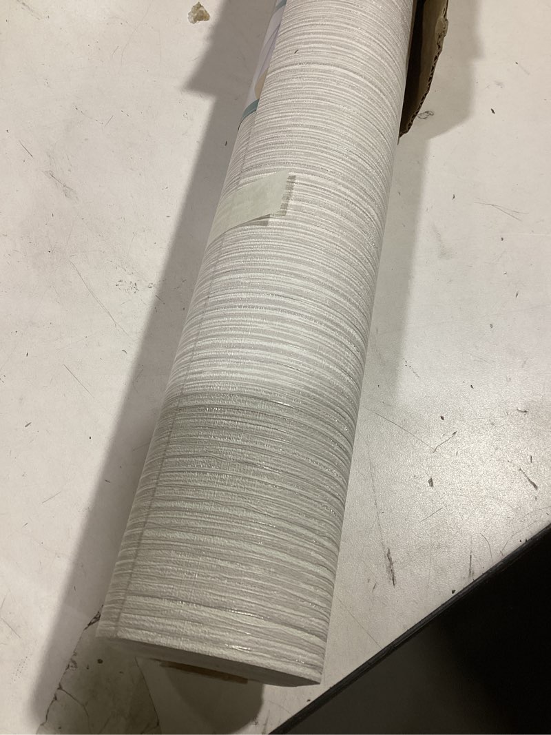 Condition photo showing New/Like New for Haimin Grasscloth Wallpaper Textured 24in X 393in Fabric Contact Paper Wall Paper Textured Linen Peel and Stick Self-Adhesive Thick Vinyl Embossed Film Wallpaper (Beige Grey)