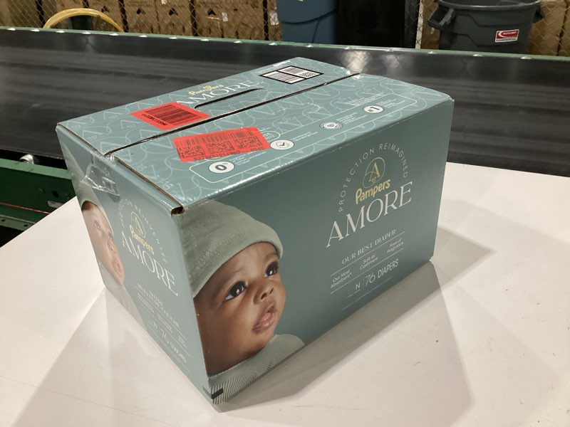 Condition photo showing New/Like New for pampers amore, size 0 (up to 10 lbs), 76 count, our best diaper – hypoallergenic & fragrance free, up to 100% leakproof, soft as cashmere size 0 76