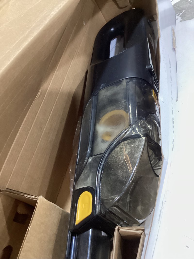 Condition photo showing As Is for shark ultracyclone pet pro plus cordless hand vacuum, powerful suction, handheld vacuum for car & home, pet power brush, crevice tool, scrubbing brush, xl dust cup, black, ch951