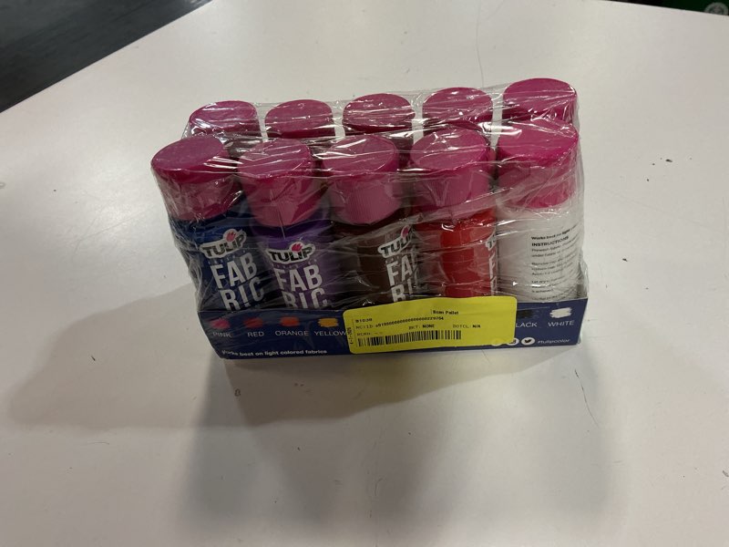 Condition photo showing New/Like New for tulip brush-on fabric paint set – 32 pack of 2 fl oz bottles  liquid rainbow colors for diy crafts & clothing