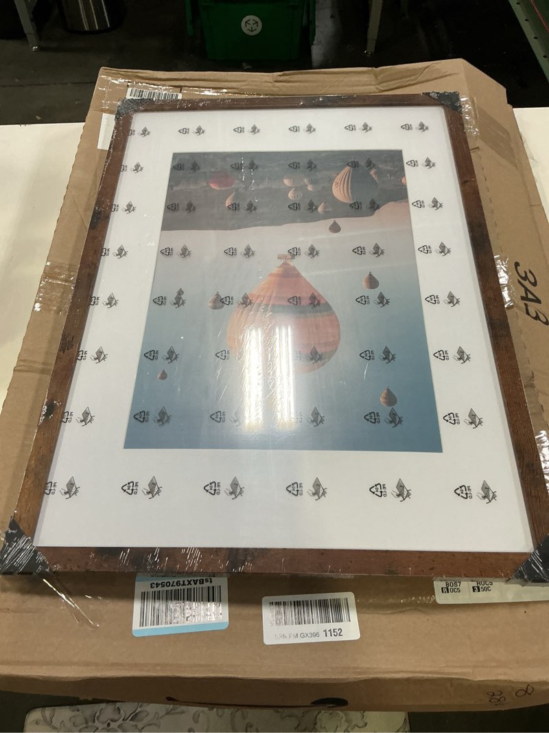 Condition photo showing New/Like New for a2 picture frame with a3 mat, display 11.7x16.5 inch a3 with mat or 16.5x23.4 inch a2 without, wood 16.5 by 23.4 photo frame, 16.5 x 23.4 frame for wall hanging, deep brown 1 16.5x23.4 inch