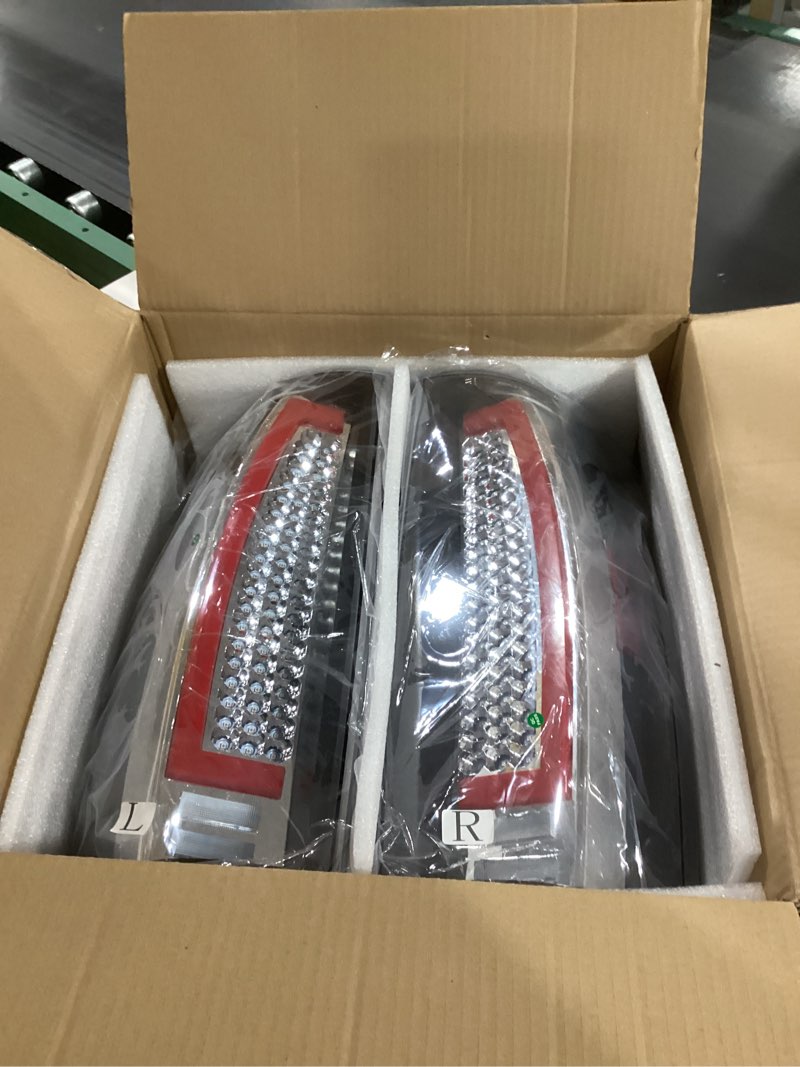 Condition photo showing Good Condition for LED Tail Lights Assembly Compatible with Chevy Suburban 1500 2500, with Tahoe, with GMC Yukon XL 1500 2500 Pickup 2007-2013 (NOT Fit Barn Door & Hybrid Models), Chrome Housing Smoked Lens