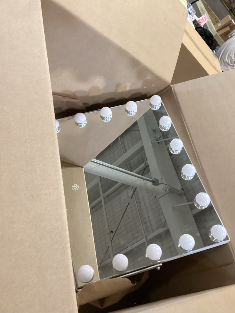 Condition photo showing Good Condition for miniso vanity mirror with lights - 9.8" x 13.8" hollywood makeup mirror with adjustable brightness,3 modes light right-angle 9.8"l x 13.8"w