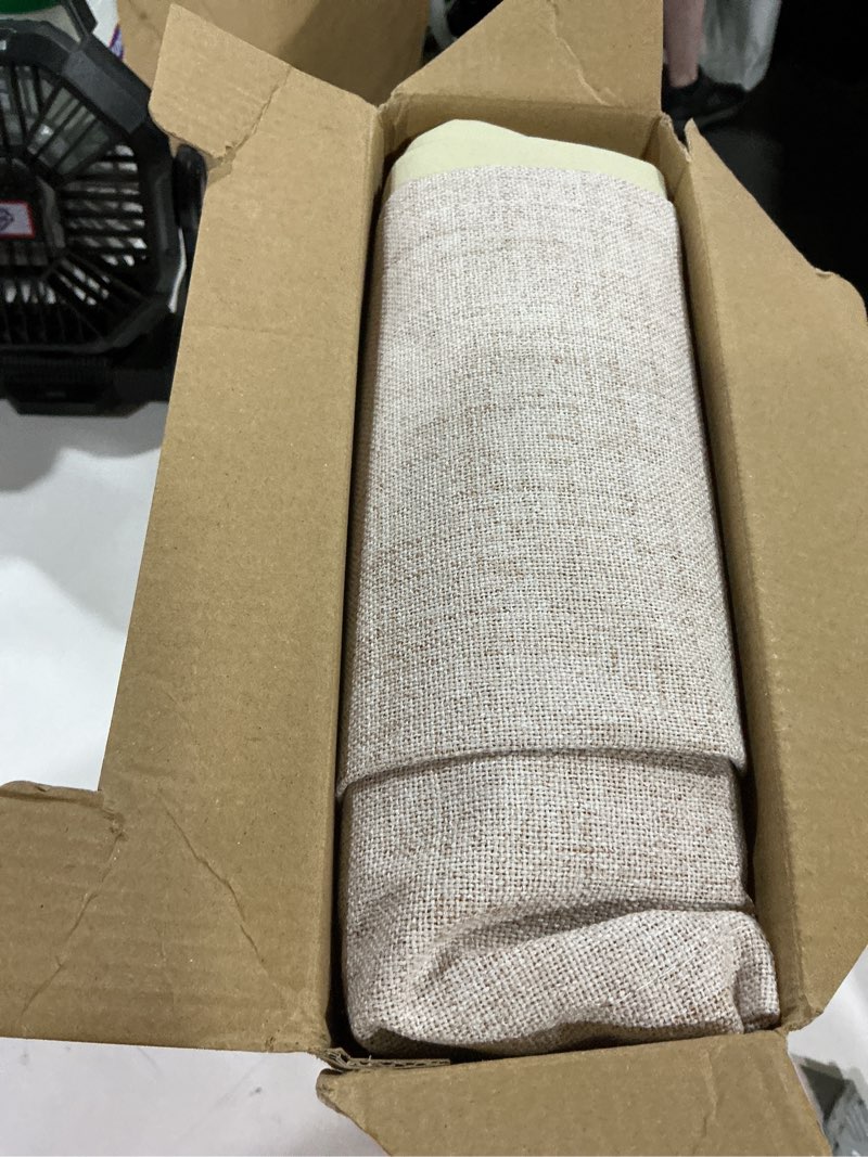 Condition photo showing Good Condition for miulee 90 inches linen textured curtains for bedroom 100% blackout thermal insulated natural beige grommet room darkening curtains & drapes luxury decor for living room nursery 52 x 90 inch (2 panels) beige 52"w x 90"l (pack of 2)