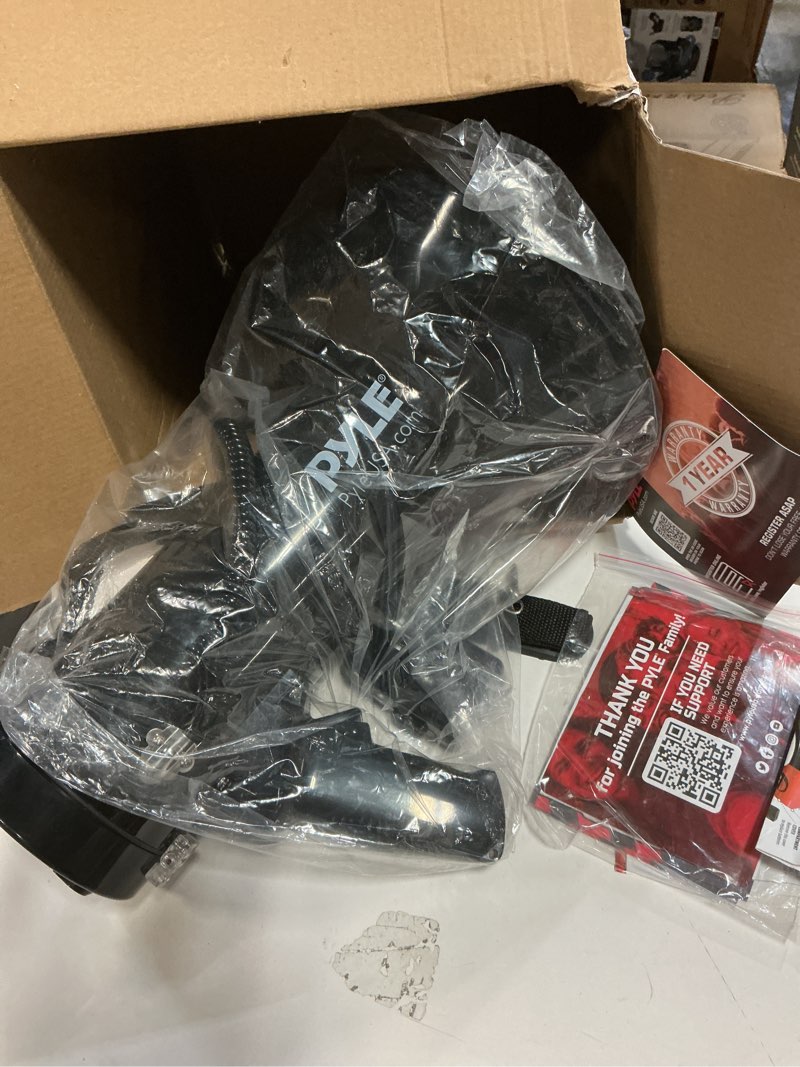 Condition photo showing Good Condition for Pyle Portable Megaphone Bullhorn - Bluetooth Compatible PA Speaker with Built-in Voice Changer, 1500 Yard Range, Siren, 100W Adjustable Vol Control, Loudspeaker for Outdoor Sports & Safety Drills Square