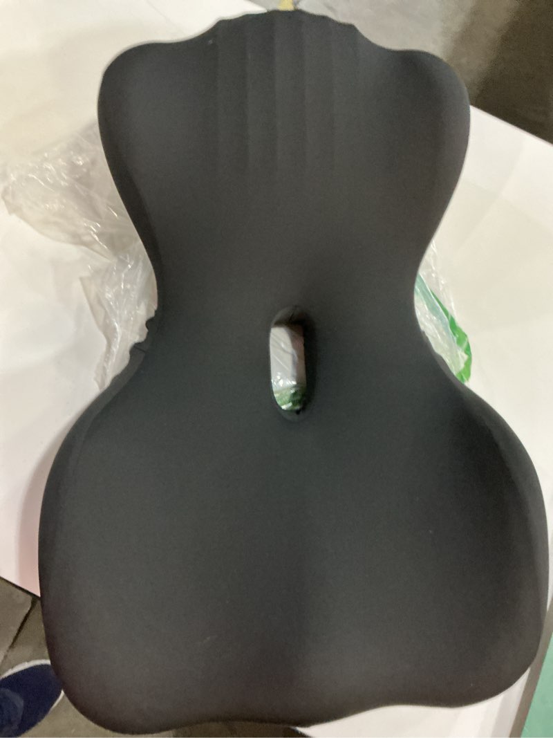 Condition photo showing Good Condition for car seat cushion with lumbar support pillow, memory foam office chair cushion for back pain sciatica pain relief, ergonomic l-shaped seat cushion for car truck driving office chair home black