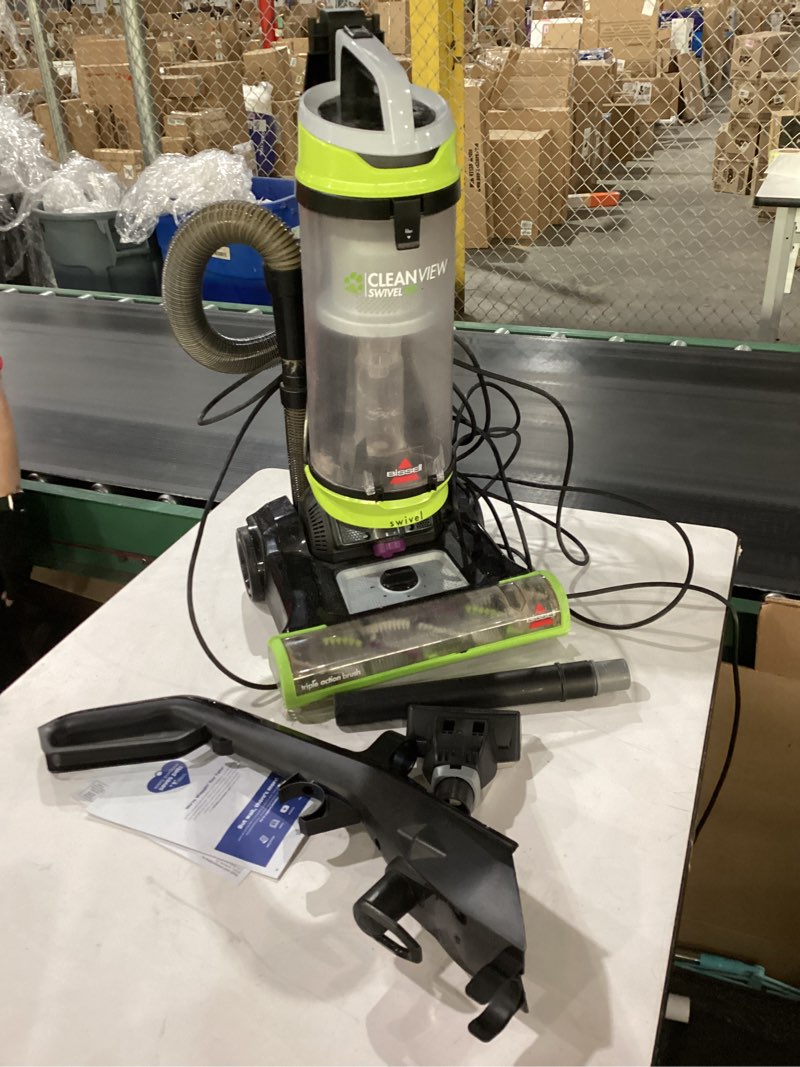 Condition photo showing As Is for Bissell 2252 CleanView Swivel Upright Bagless Vacuum with Swivel Steering, Powerful Pet Hair Pick Up, Specialized Pet Tools, Large Capacity Dirt Tank, Easy Empty Green… Not Tested 