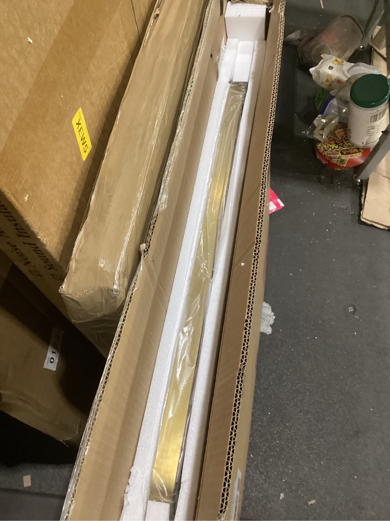 Condition photo showing New/Like New for andy star brushed gold mirror, 24"x32" bathroom vanity mirror, unique rectangular bathroom mirror with stainless steel metal framed, wall mounted decorative mirror (horizontal/vertical) brushed gold 32"l x 24"w