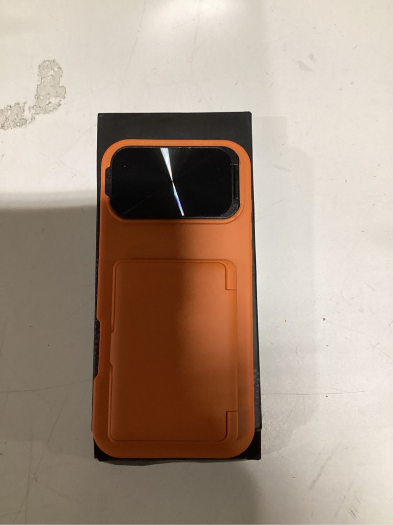 Condition photo showing New/Like New for for iPhone 17 Pro Max Wallet Case with Camera Cover Kickstand, Card Holder (3-5 Cards), Military Grade Drop, Heavy Duty Women Men Protective Phone Case for iPhone 17 Pro Max 6.9" 2025, Orange Orange-C iPhone 17 Pro Max, 6.9"