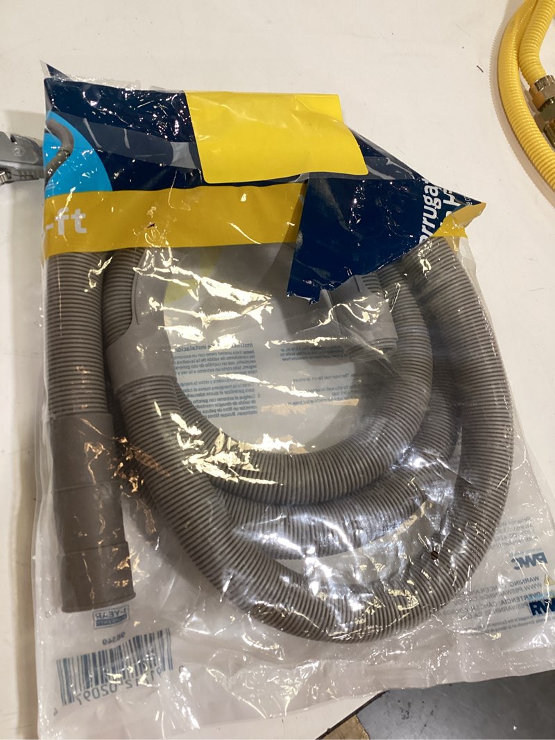Condition photo showing As Is for eastman 8-ft 1-in od inlet x 1-in, 1-1/8-in, 1-1/4-in-in outlet polyethylene washing machine drain hose