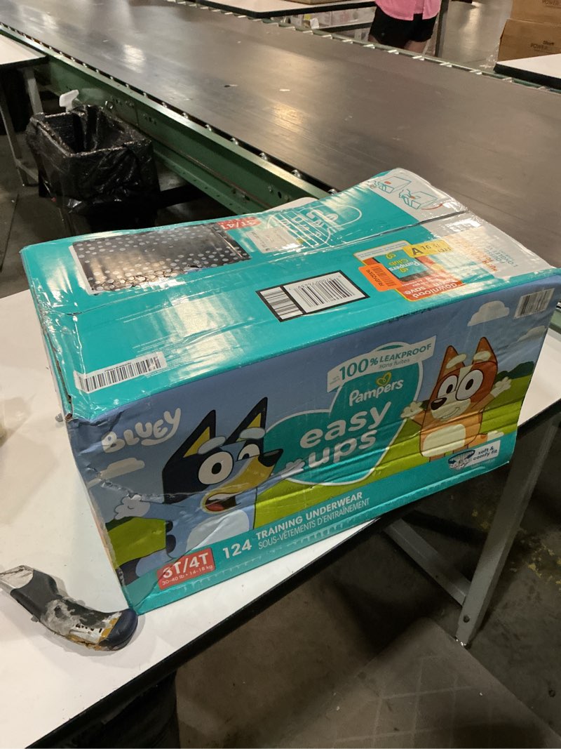 Condition photo showing New/Like New for pampers training pants - easy ups boys & girls bluey - size 3t-4t, 124 count, children's potty underwear (packaging may vary) 3t-4t 124