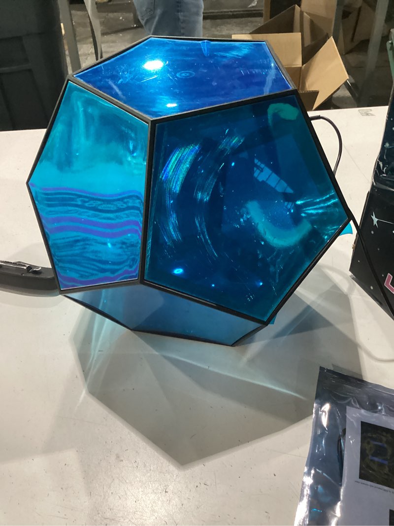 Condition photo showing Good Condition for infinity mirror light infinite dodecahedron color art light for gaming room decor 3d hyper cube rgbw color changing night lighting for computer gaming desk birthday christmas gift