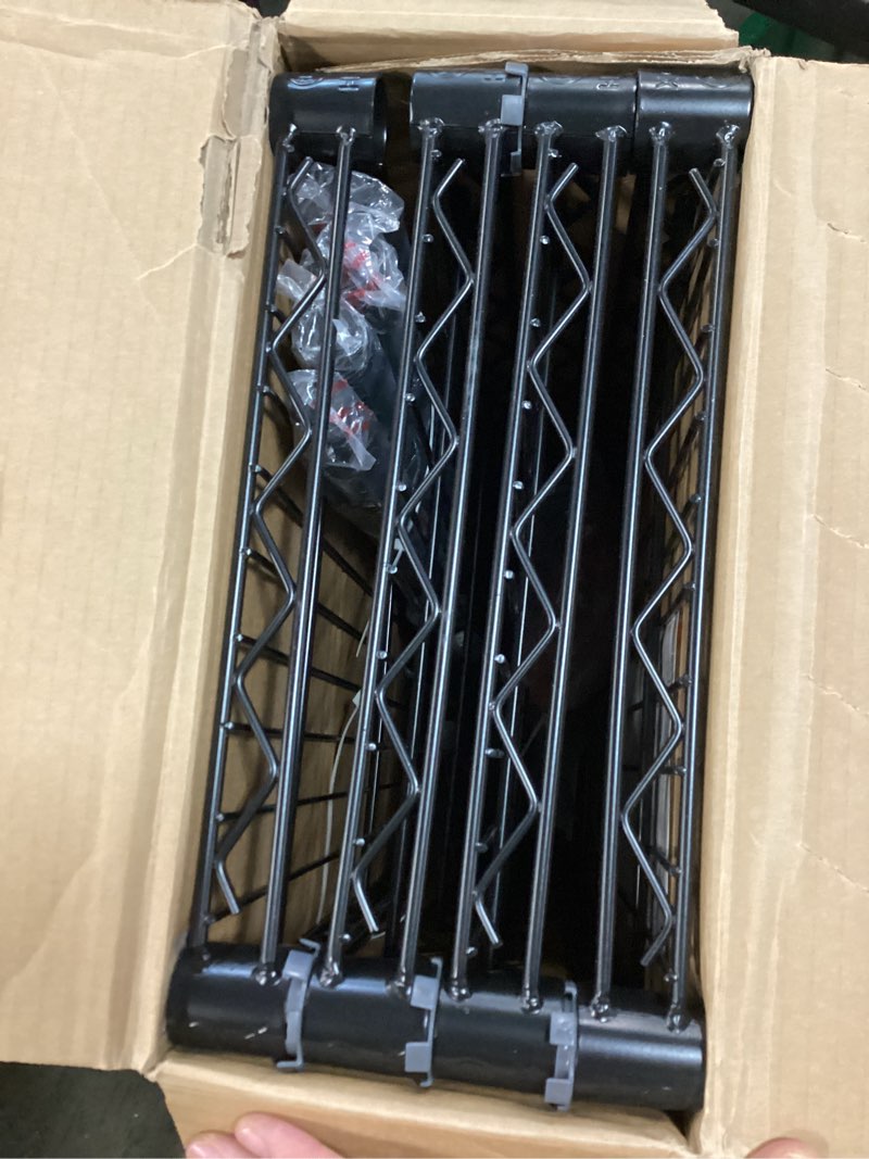 Condition photo showing New/Like New for 4-tier steel wire shelving unit in black (36 in. w x 54 in. h x 14 in. d)