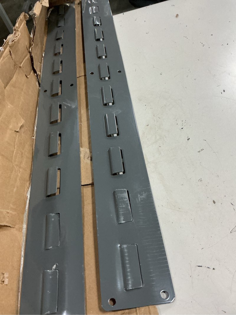 Condition photo showing Good Condition for akro-mils 30632 heavy duty wall mount garage storage steel louvered rail | wall storage bin hanging organizer system for akrobins, 32-inch w x 3-inch h, 2-pack, grey grey 32-inch w x 3-inch h 2 pack