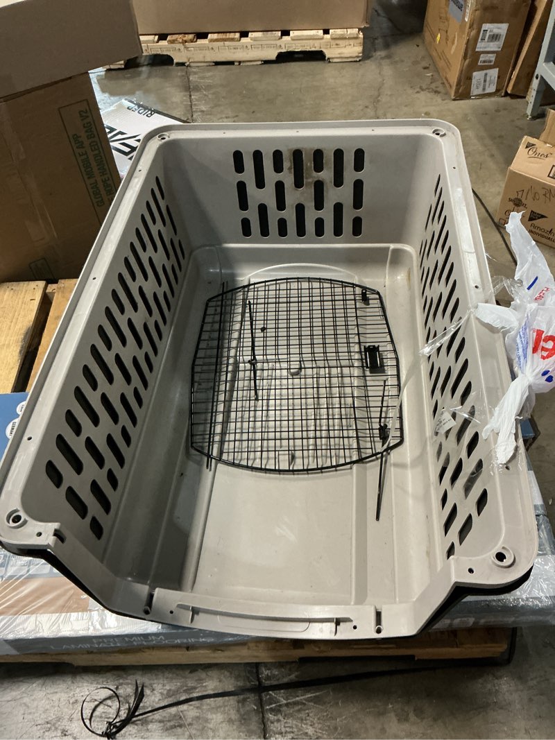 Condition photo showing As Is for vibrant life pet kennel for dogs, hard-sided pet carrier, large, 40in length