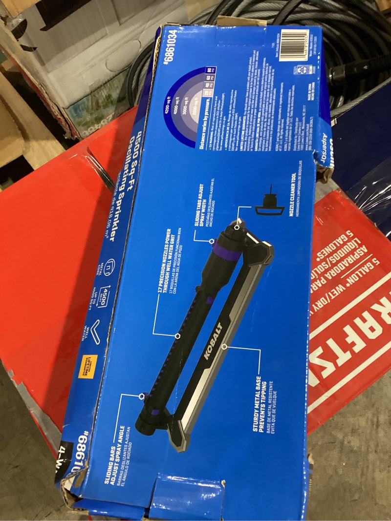 Condition photo showing Good Condition for non teste kobalt lawn sprinkler 4000-sq ft oscillating lawn sprinkler