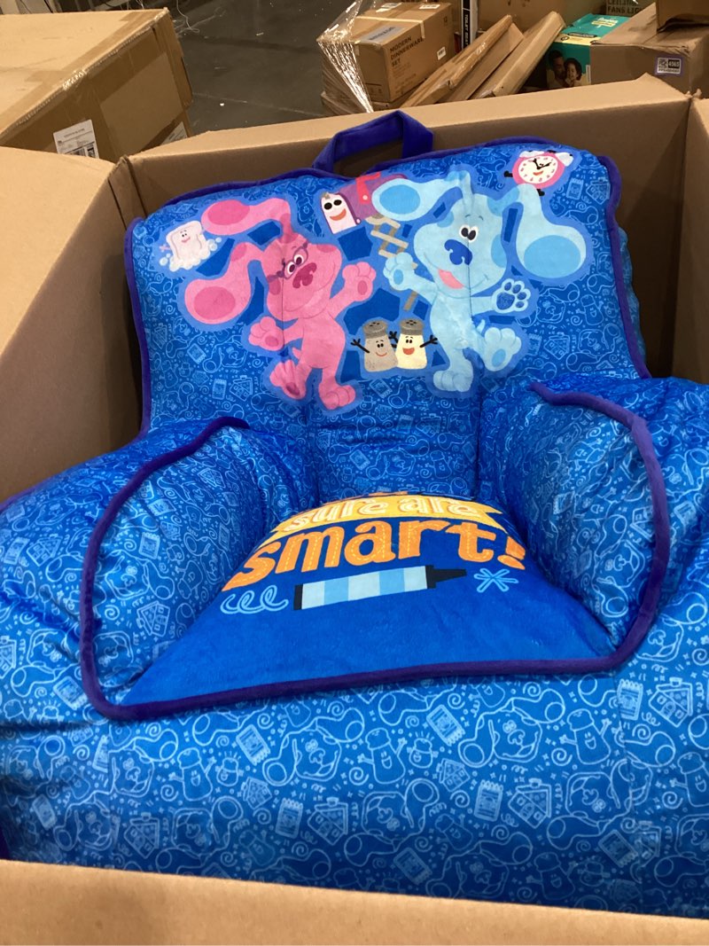 Condition photo showing Good Condition for idea nuova nickelodeon blue's clues toddler nylon bean bag chair with piping & top carry handle, large blues clues
