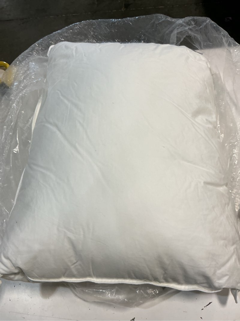 Condition photo showing As Is for quince premium down alternative pillow, standard, medium/firm