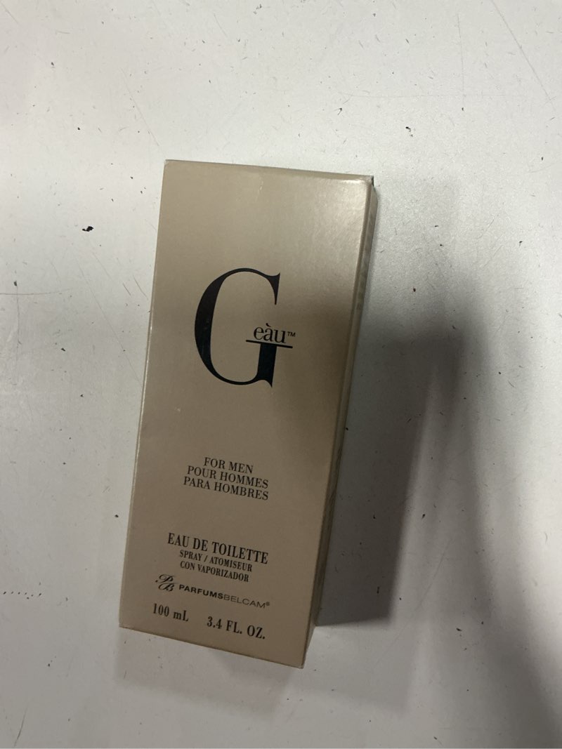 Condition photo showing New/Like New for belcam g eau men's eau de toilette spray, fresh aquatic scent, 3.4 fl oz