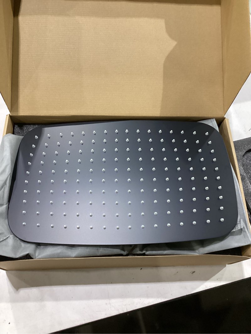 Condition photo showing New/Like New for g-promise all metal 16 inch dual square shower head with handheld spray combo, rain shower head, adjustable extension arm, 3-way diverter, 71 inch extra long hose - a bathroom upgrade (matte black) 16 inches matte black