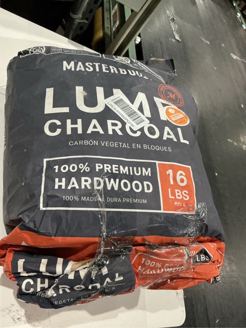 Condition photo showing Good Condition for masterbuilt® premium hardwood lump charcoal for gravity series charcoal grill and smokers, compatible with all barrel, kamado, and kettle grills, 1 pack, 16lb