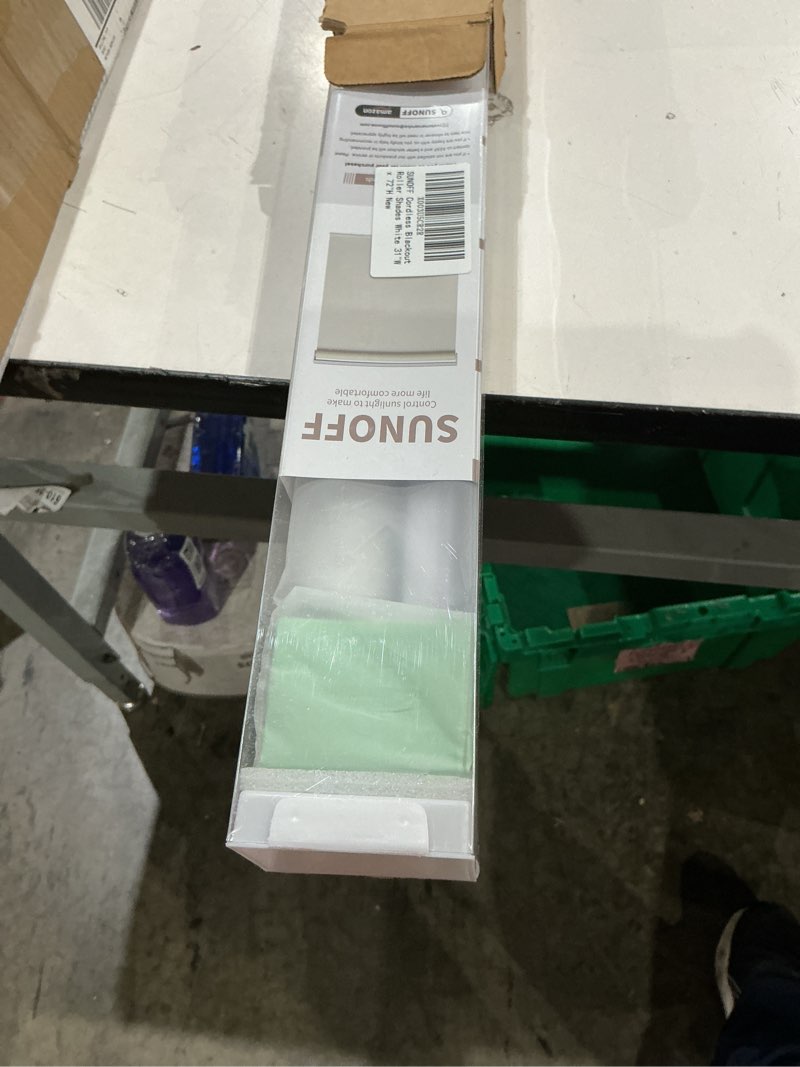 Condition photo showing New/Like New for blackout roller shades blinds cordless for windows pull down room darkening door blinds with thermal insulated easy to install for living room,bedroom,home,office bathroom white 31" w x 72" h 31"w x 72"h white