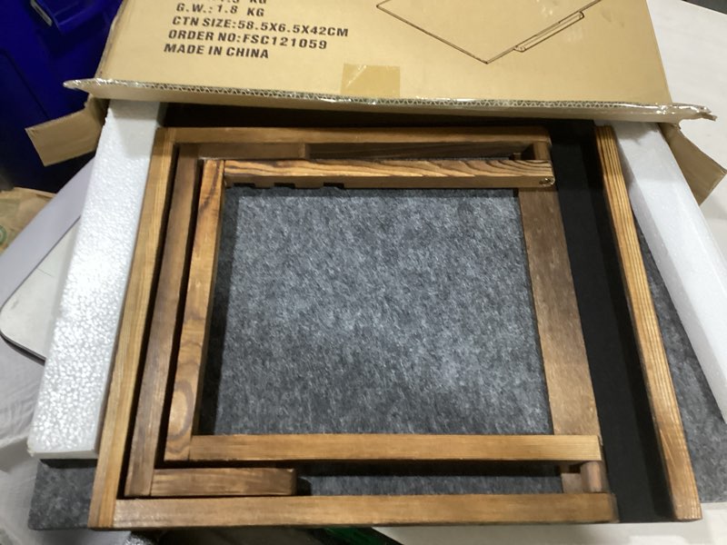 Condition photo showing New/Like New for Tektalk Foldable Jigsaw Puzzle Board with 3 Angle Adjustable Bracket/Stand, Lightweight Portable Puzzle Mat Plateau with Wooden Easel, Foldaway Felt Puzzle Table, for Up to 1000 Pieces (Dark Gray)