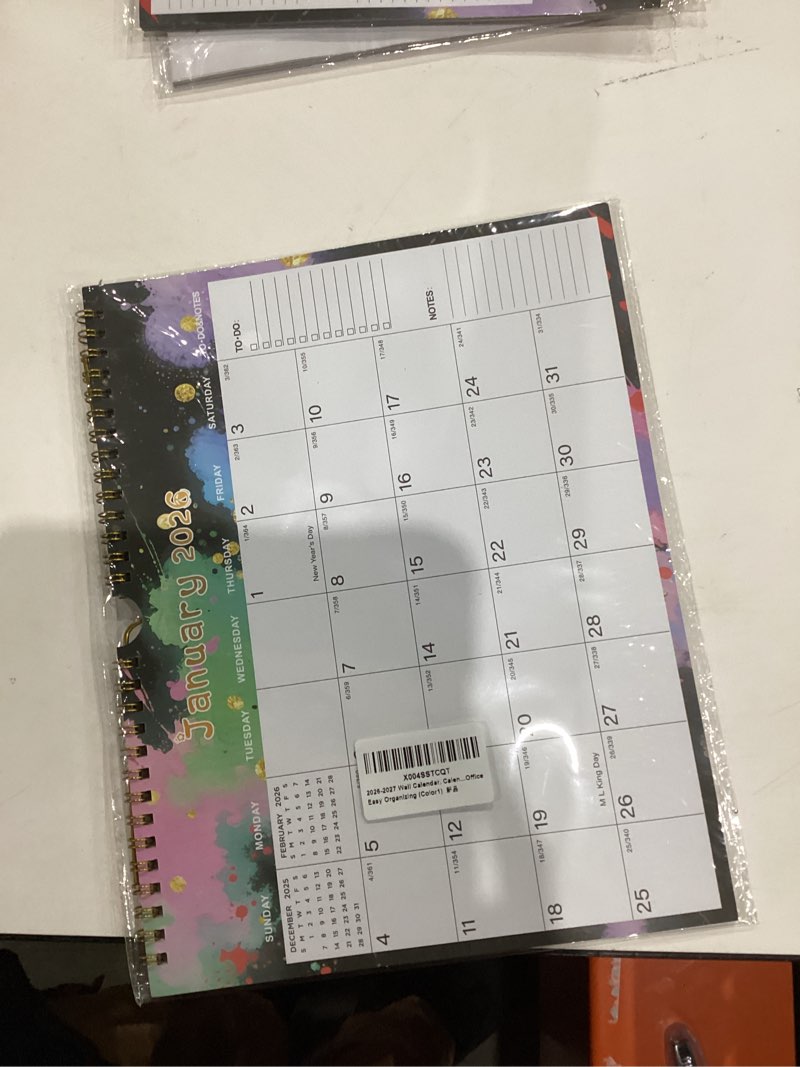 Condition photo showing New/Like New for 2026-2027 Wall Calendar, Calendar 2026-2027, 18 Monthly Wall Calendar from January 2026 to June 2027, 11 x 8.5 Inches Thick Paper, Large Ruled Blocks Monthly Calendar, for Home or Office Easy Organizing (Color1)